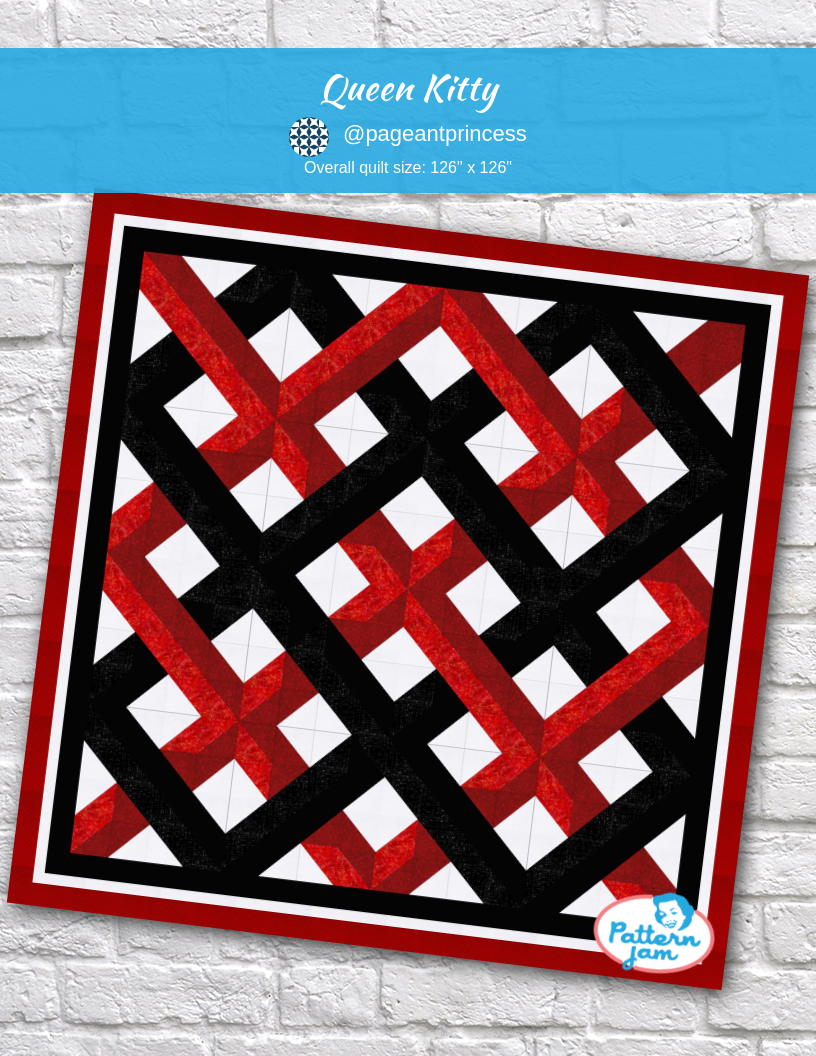Queen Kitty - custom quilt designed by &#64;pageantprincess using PatternJam quilt design software