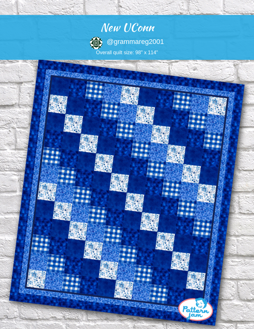 New UConn - custom quilt designed by &#64;grammareg2001 using PatternJam quilt design software