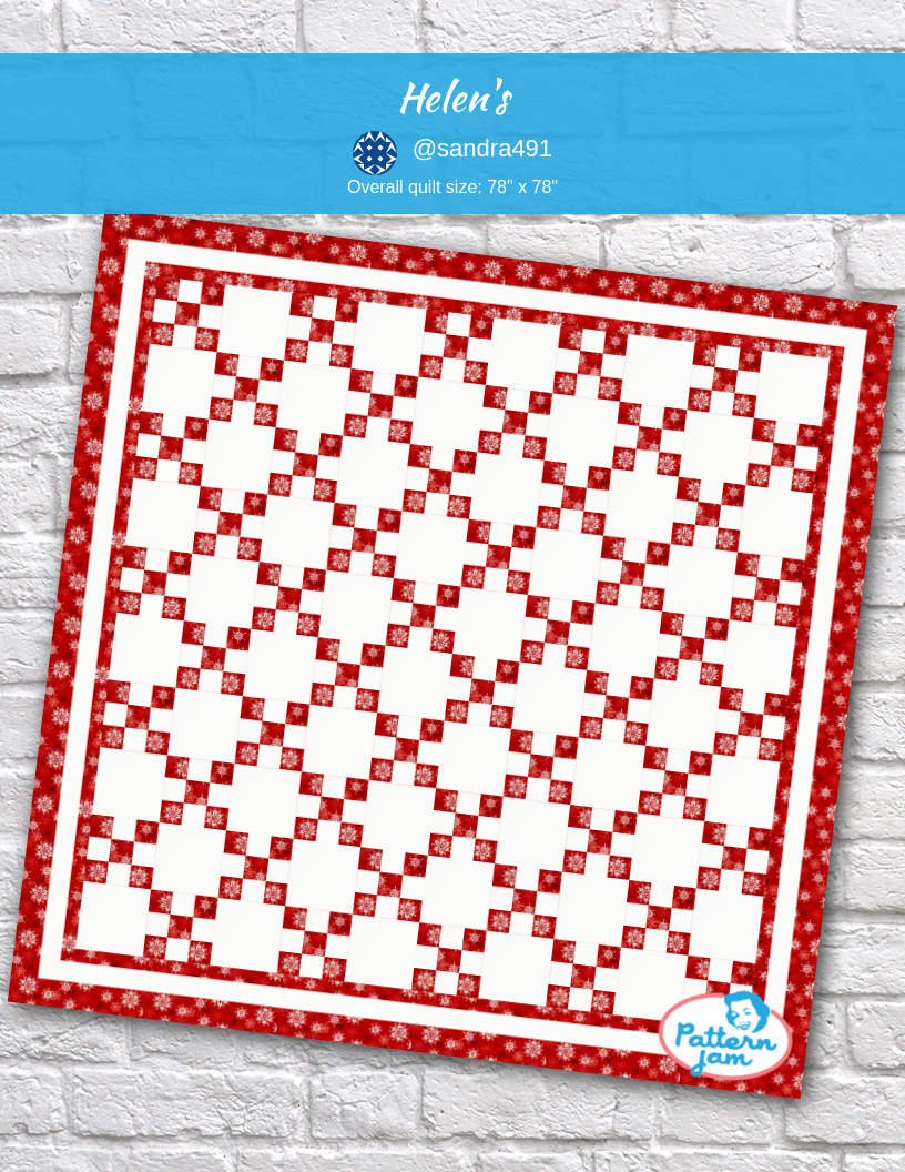 Helen's - custom quilt designed by &#64;sandra491 using PatternJam quilt design software