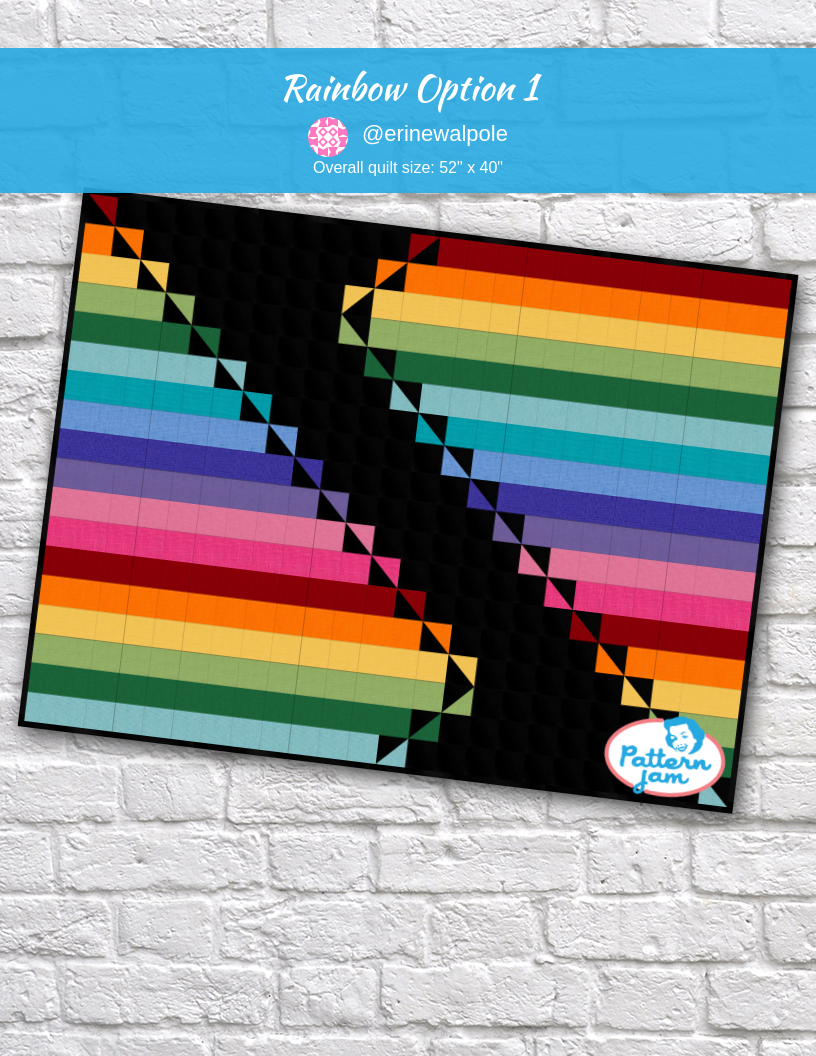 Rainbow option 1 - custom quilt designed by &#64;erinewalpole using PatternJam quilt design software