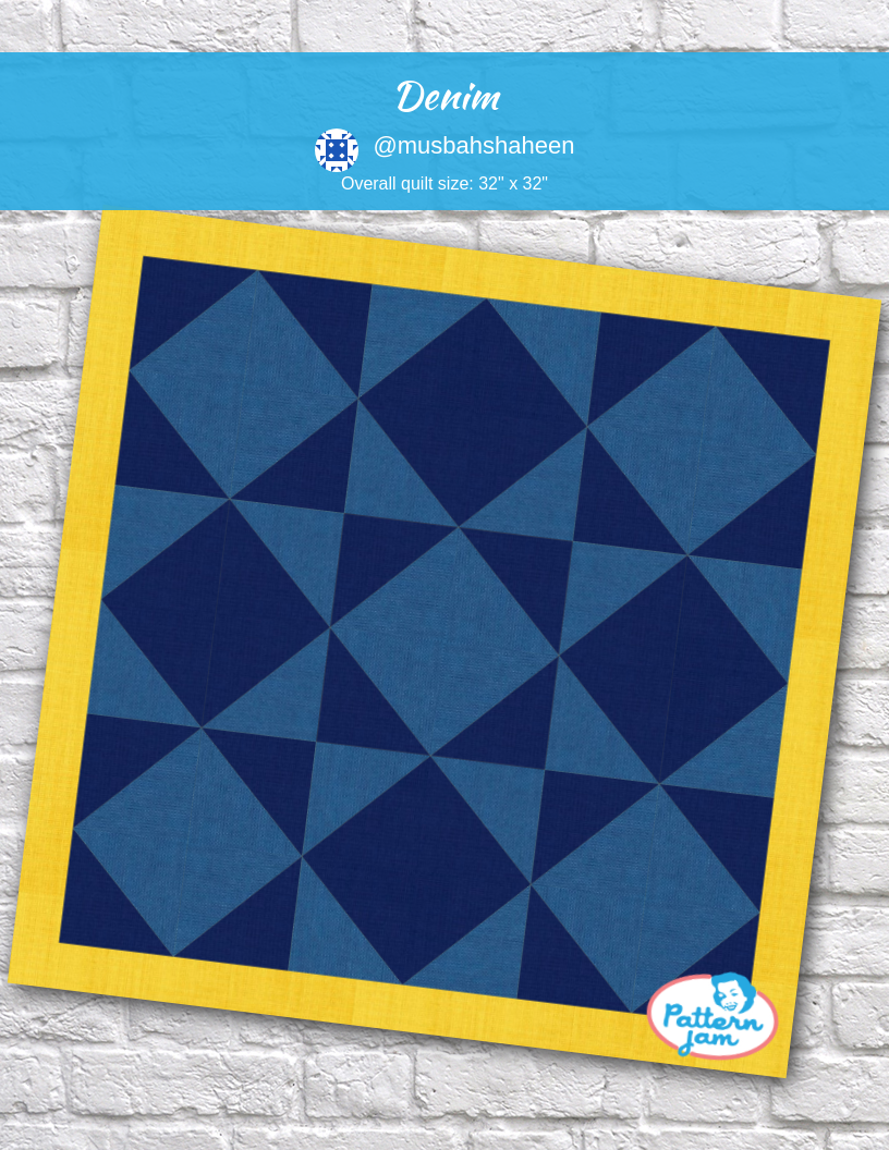 Denim - custom quilt designed by &#64;musbahshaheen using PatternJam quilt design software