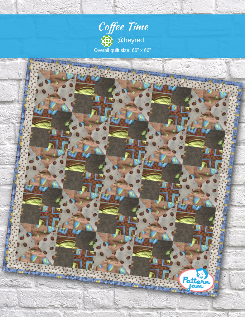 Coffee time - custom quilt designed by &#64;heyred using PatternJam quilt design software