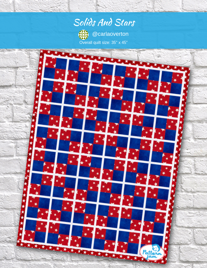 Solids and Stars - custom quilt designed by &#64;carlaoverton using PatternJam quilt design software