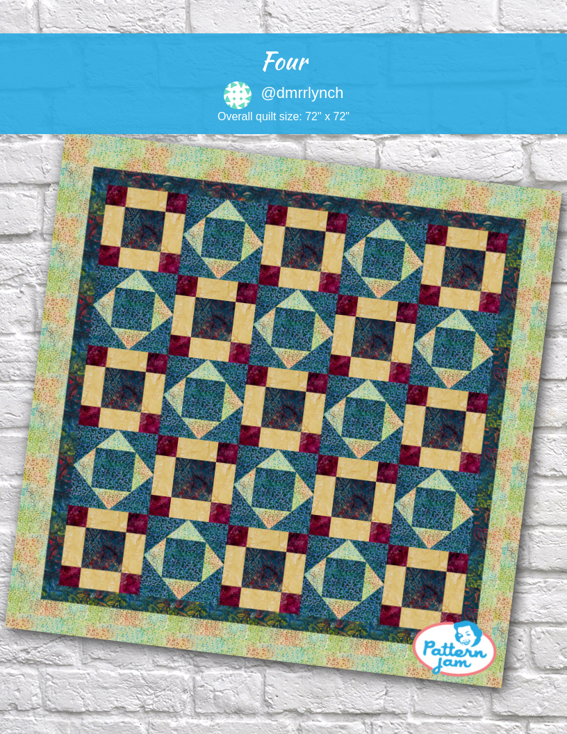 four - custom quilt designed by &#64;dmrrlynch using PatternJam quilt design software