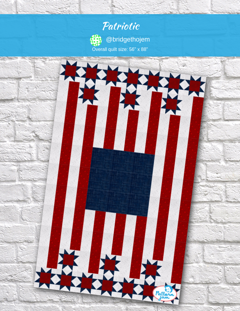Patriotic - custom quilt designed by &#64;bridgethojem using PatternJam quilt design software