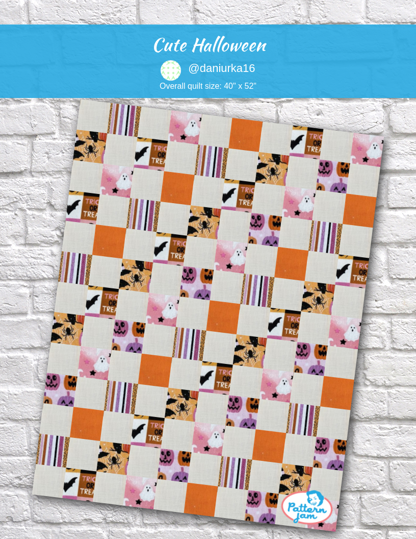 Cute Halloween - custom quilt designed by &#64;daniurka16 using PatternJam quilt design software