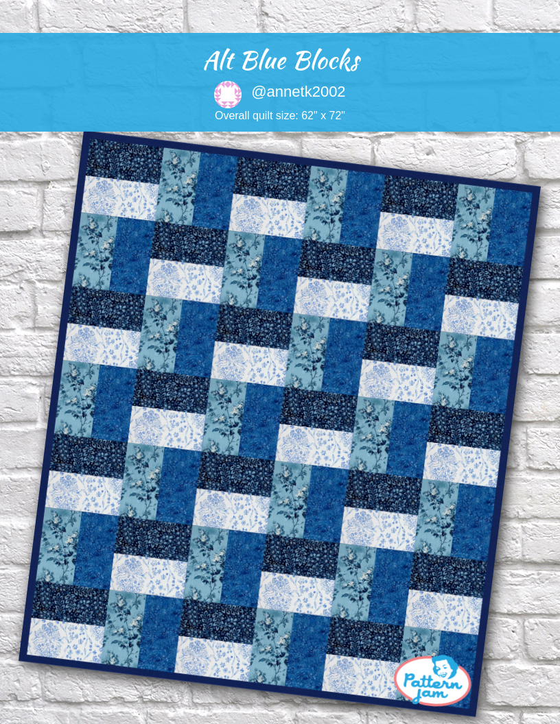 alt blue blocks - custom quilt designed by &#64;annetk2002 using PatternJam quilt design software