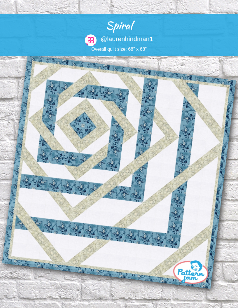 spiral - custom quilt designed by @laurenhindman1 using PatternJam quilt design software