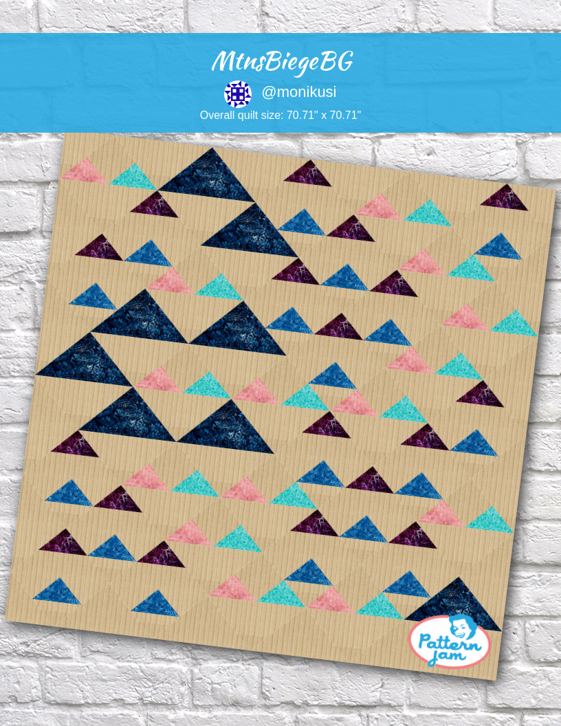 MtnsBiegeBG - custom quilt designed by &#64;monikusi using PatternJam quilt design software