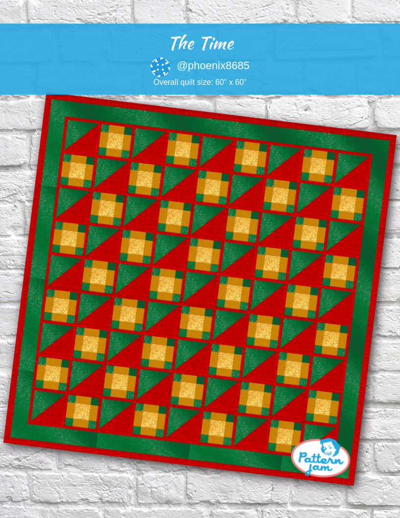 The time - custom quilt designed by &#64;phoenix8685 using PatternJam quilt design software