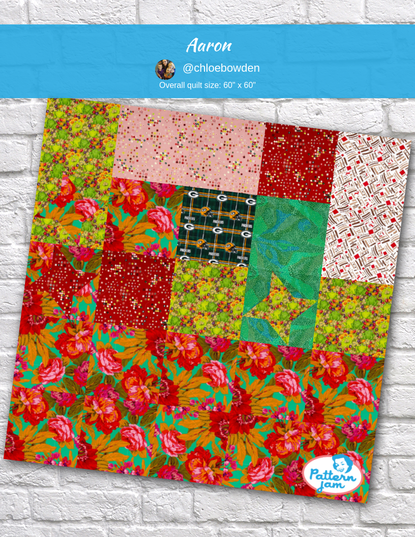 Aaron - custom quilt designed by &#64;chloebowden using PatternJam quilt design software