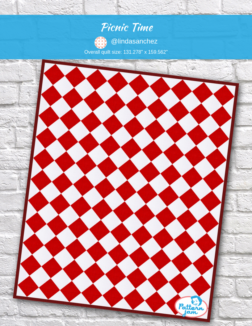 Picnic Time - custom quilt designed by &#64;lindasanchez using PatternJam quilt design software