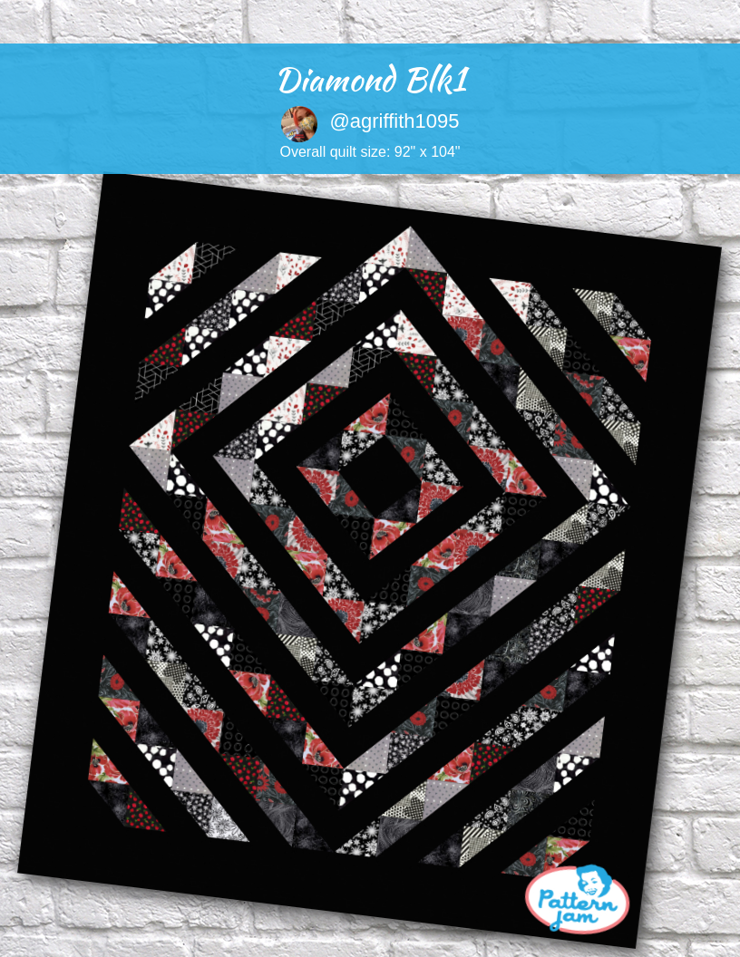 diamond blk1 - custom quilt designed by &#64;agriffith1095 using PatternJam quilt design software