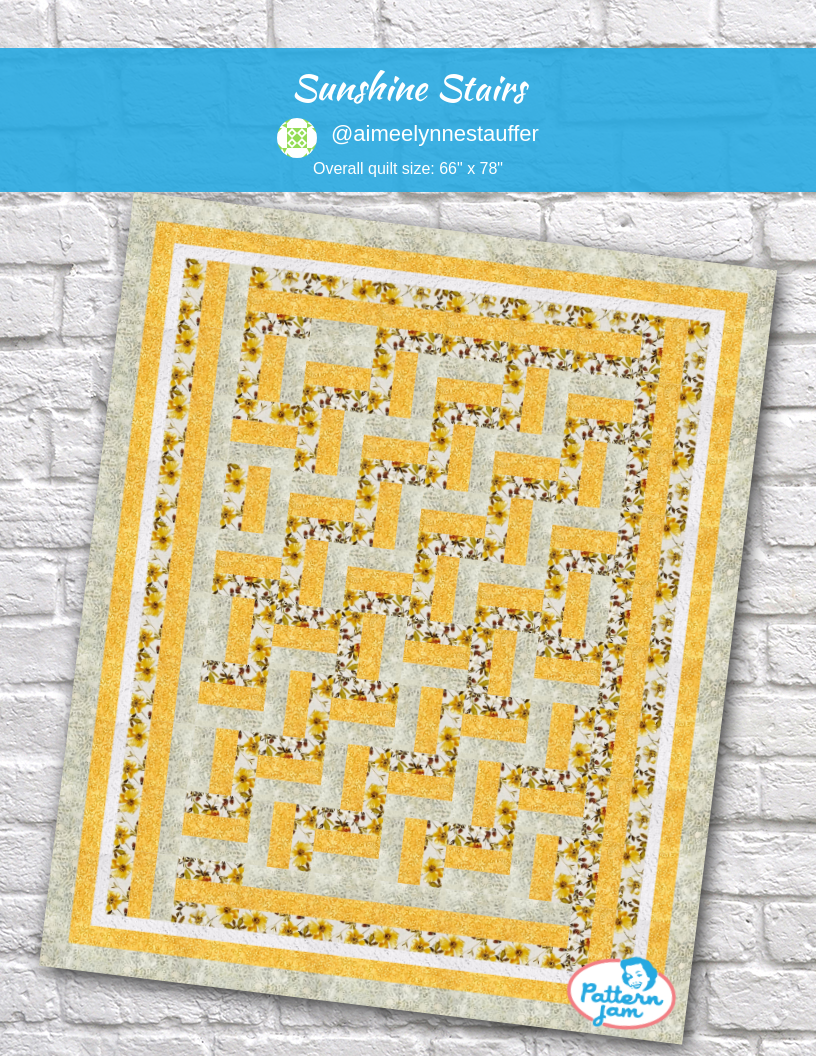 Sunshine Stairs - custom quilt designed by &#64;aimeelynnestauffer using PatternJam quilt design software