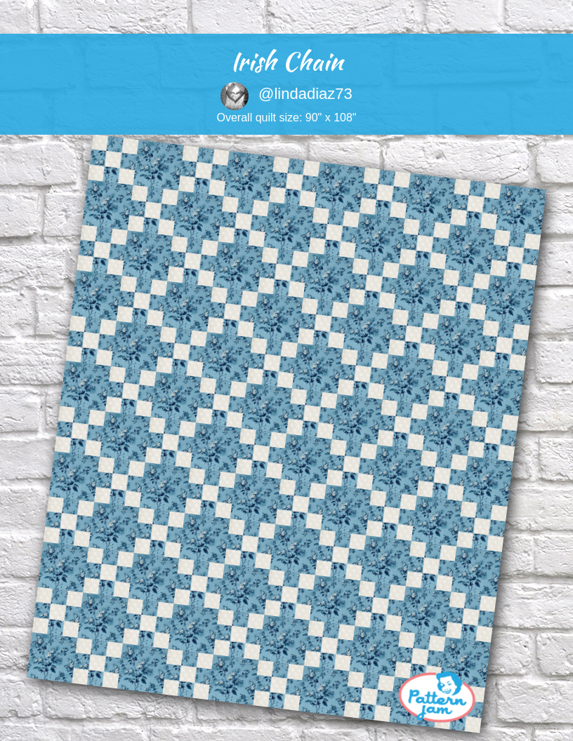 Irish chain - custom quilt designed by &#64;lindadiaz73 using PatternJam quilt design software