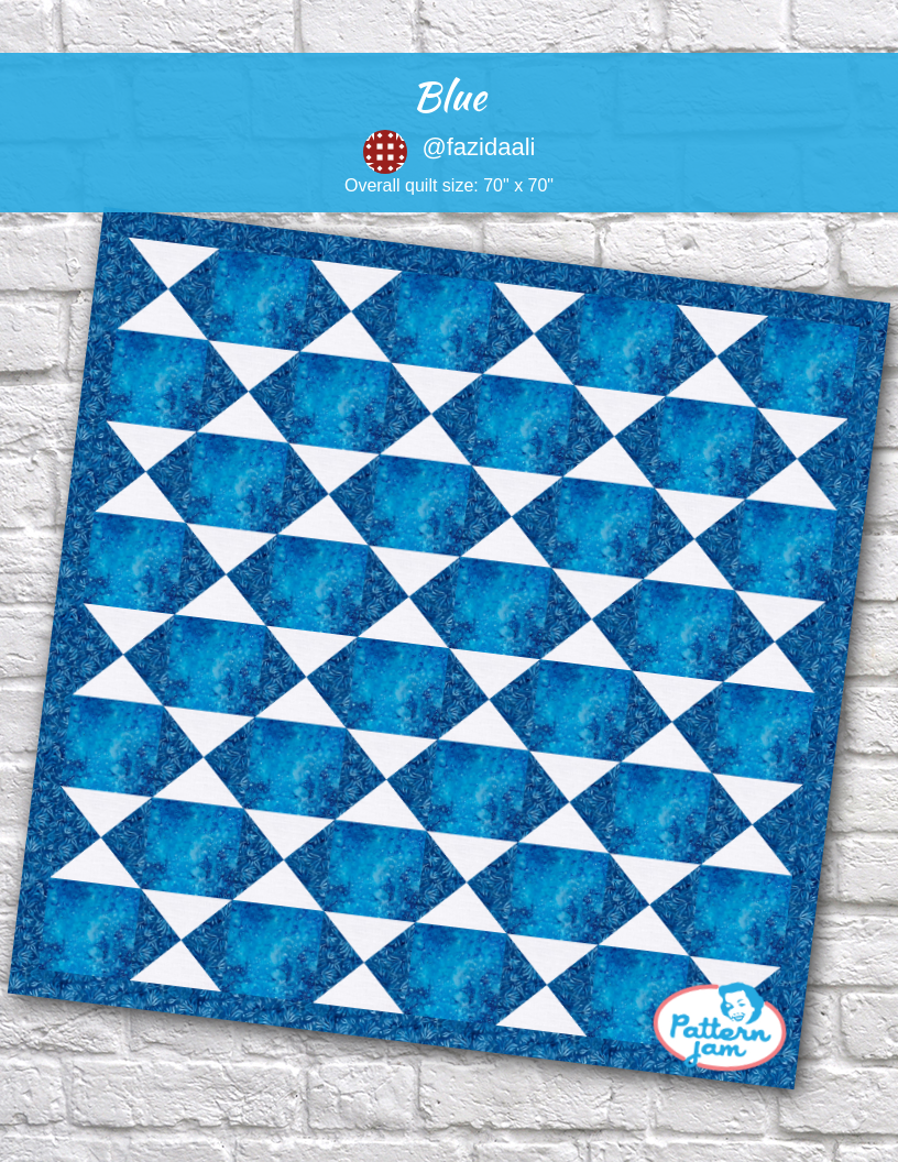 blue - custom quilt designed by &#64;fazidaali using PatternJam quilt design software
