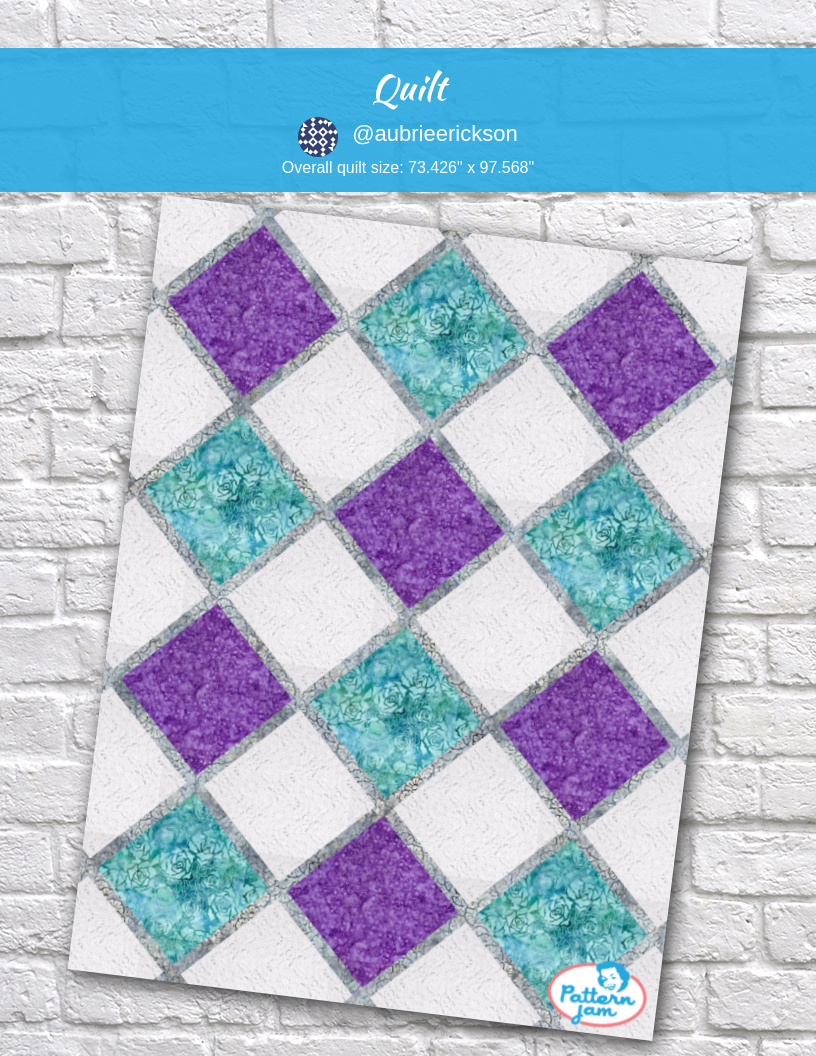 Quilt - custom quilt designed by &#64;aubrieerickson using PatternJam quilt design software