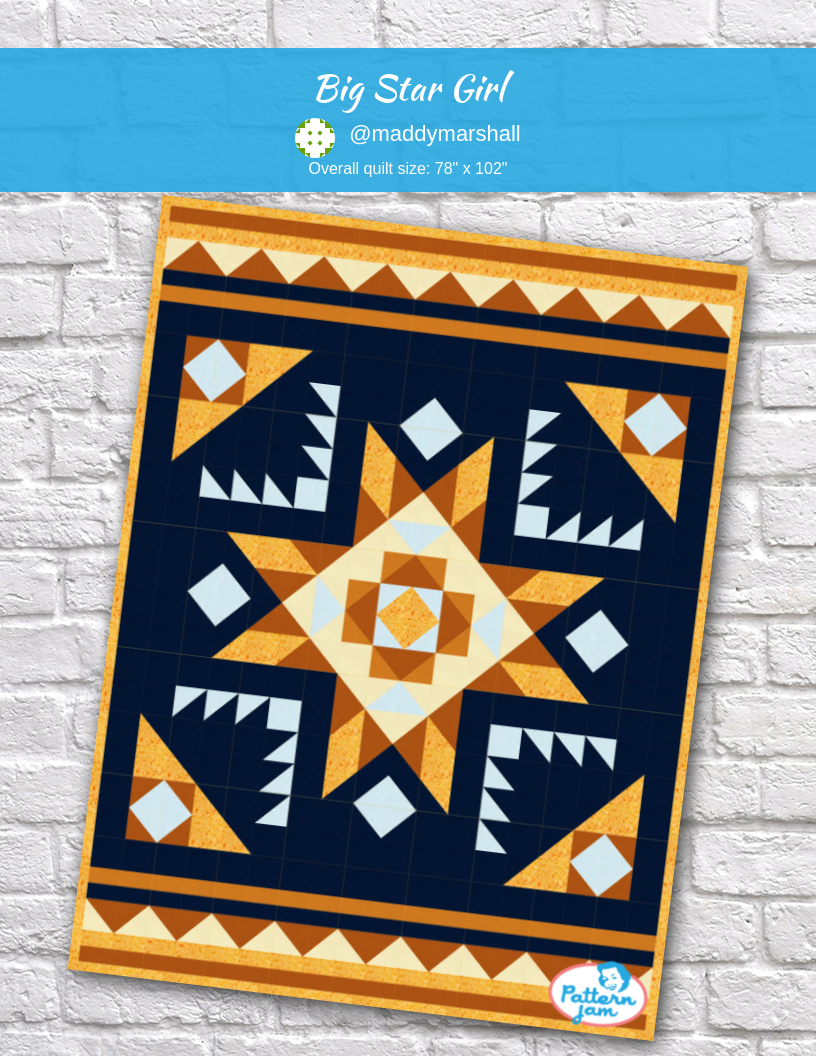 big star girl - custom quilt designed by &#64;maddymarshall using PatternJam quilt design software