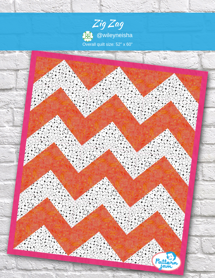 Zig Zag - custom quilt designed by &#64;wileyneisha using PatternJam quilt design software