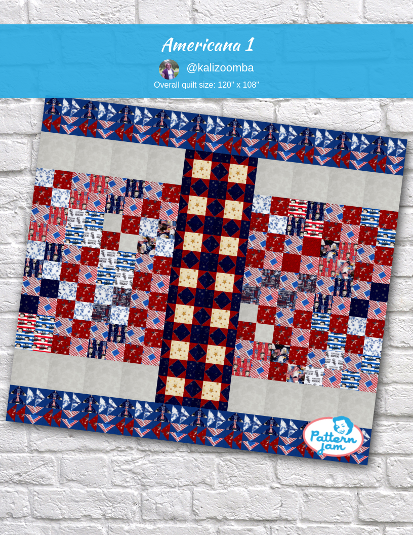 americana 1 - custom quilt designed by &#64;kalizoomba using PatternJam quilt design software