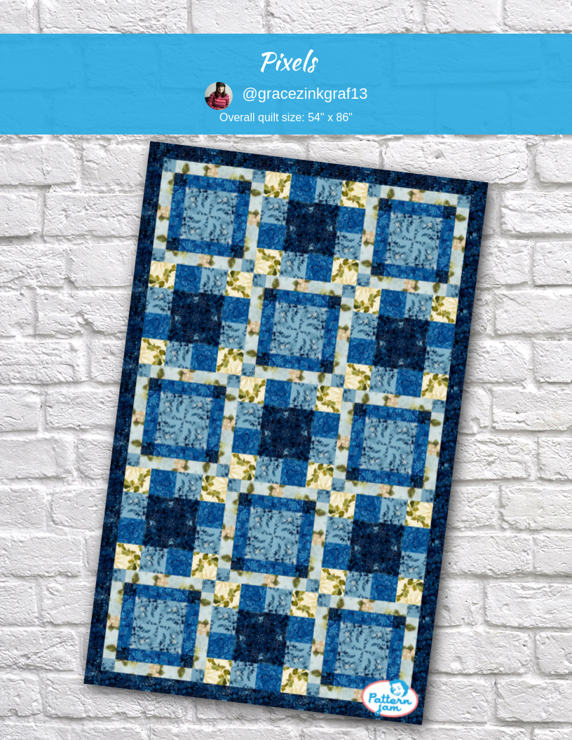 Pixels - custom quilt designed by &#64;gracezinkgraf13 using PatternJam quilt design software