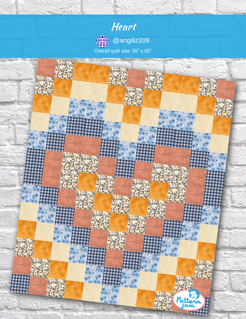 Heart - custom quilt designed by &#64;angiliz209 using PatternJam quilt design software