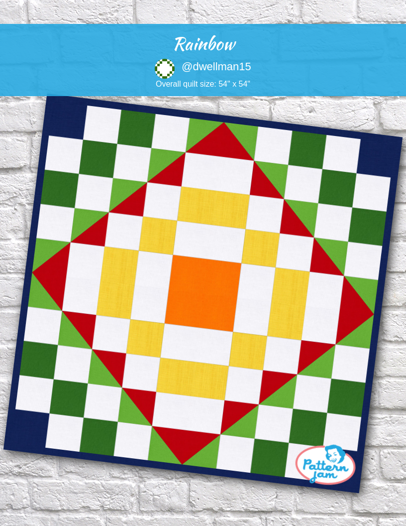 Rainbow - custom quilt designed by &#64;dwellman15 using PatternJam quilt design software