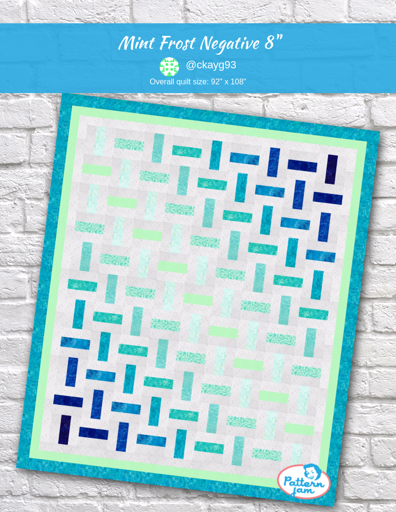 Mint Frost Negative 8" - custom quilt designed by &#64;ckayg93 using PatternJam quilt design software