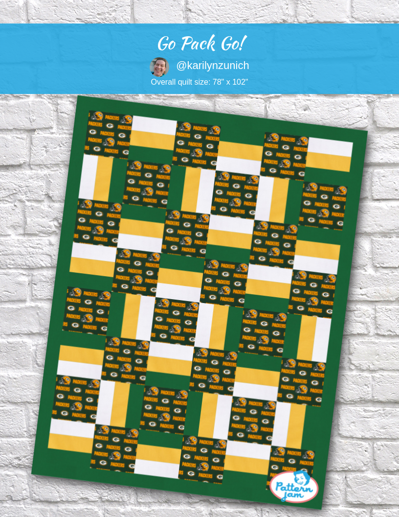 Go Pack Go! - custom quilt designed by &#64;karilynzunich using PatternJam quilt design software