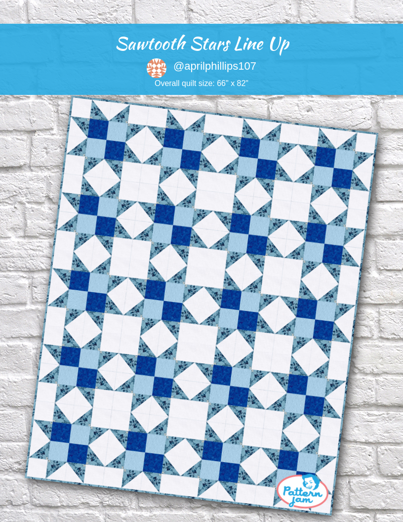 Sawtooth Stars Line Up - custom quilt designed by &#64;aprilphillips107 using PatternJam quilt design software