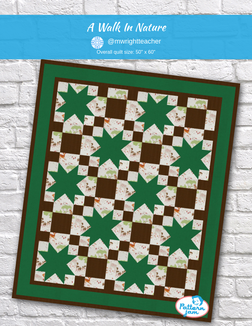 A walk in nature - custom quilt designed by &#64;mwrightteacher using PatternJam quilt design software