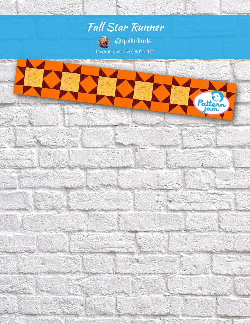 fall star runner - custom quilt designed by &#64;quiltnlinda using PatternJam quilt design software