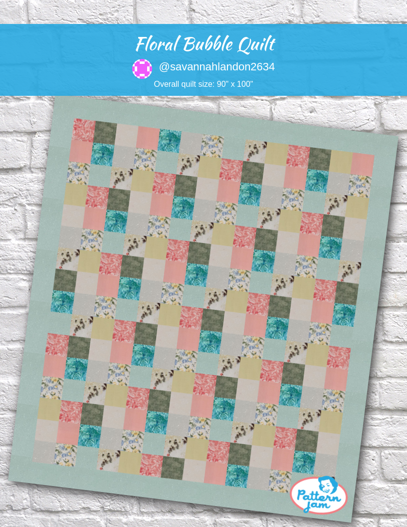 Floral bubble quilt - custom quilt designed by &#64;savannahlandon2634 using PatternJam quilt design software