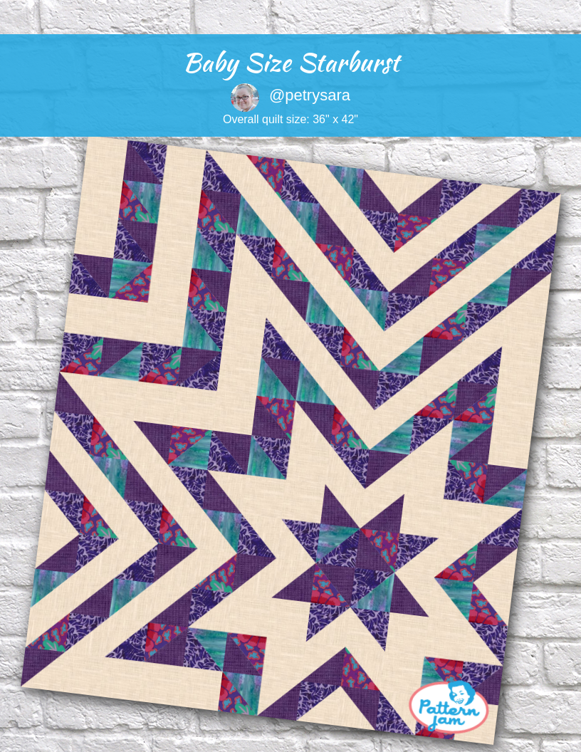 baby size starburst - custom quilt designed by &#64;petrysara using PatternJam quilt design software