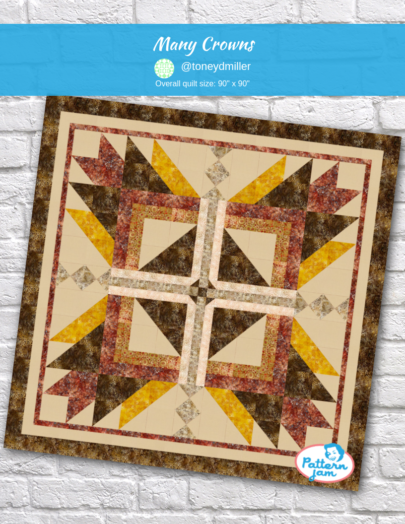 Many Crowns - custom quilt designed by &#64;toneydmiller using PatternJam quilt design software