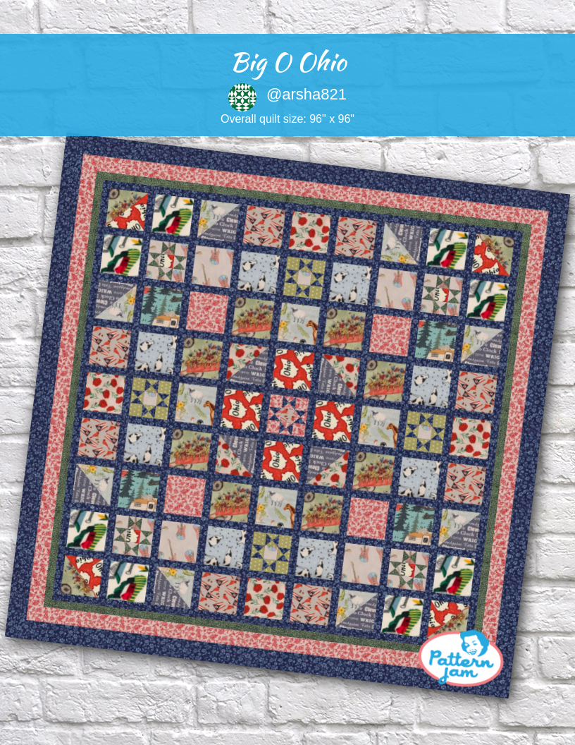 Big O Ohio - custom quilt designed by &#64;arsha821 using PatternJam quilt design software