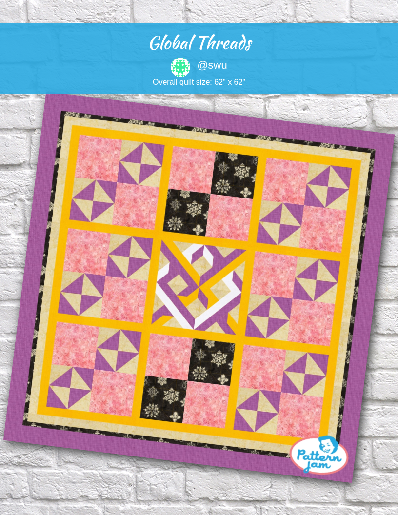 global threads - custom quilt designed by @swu using PatternJam quilt design software
