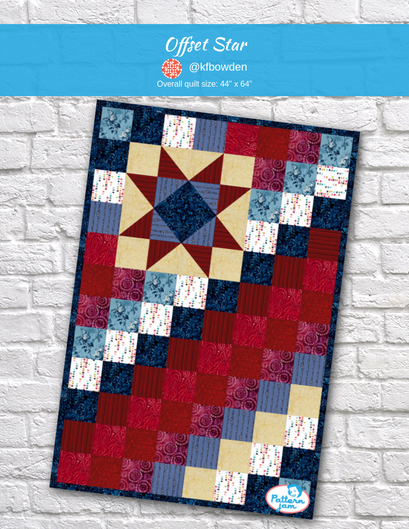 Offset Star - custom quilt designed by &#64;kfbowden using PatternJam quilt design software
