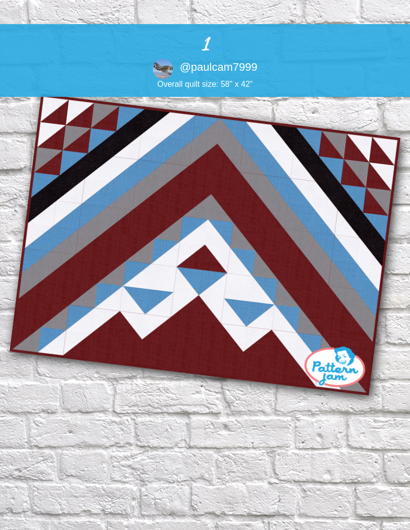 1 - custom quilt designed by &#64;paulcam7999 using PatternJam quilt design software