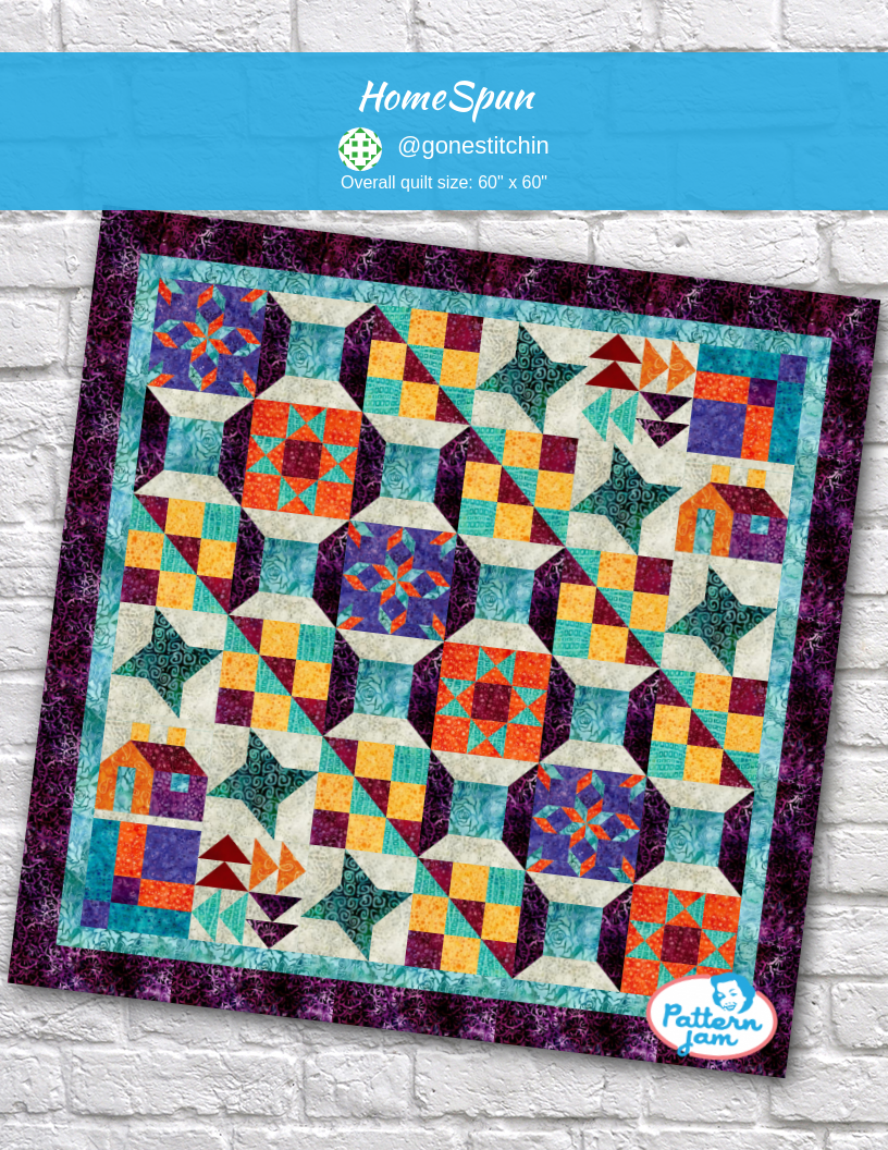 HomeSpun - custom quilt designed by &#64;gonestitchin using PatternJam quilt design software