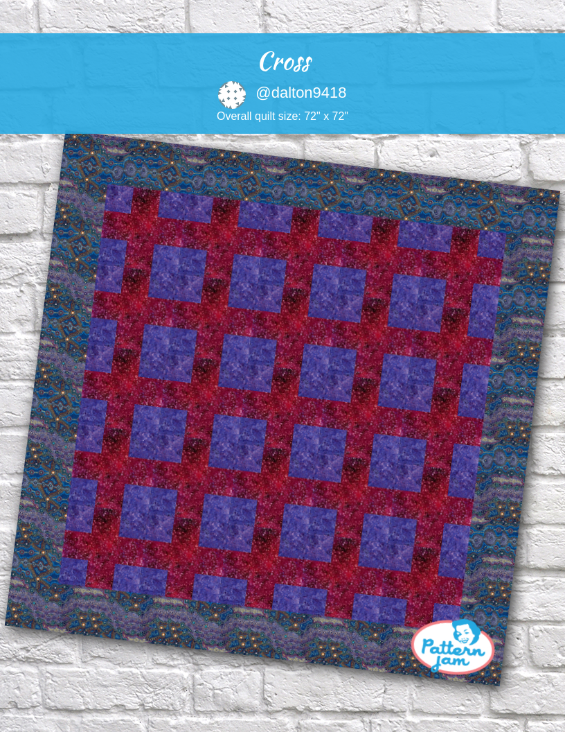 Cross - custom quilt designed by &#64;dalton9418 using PatternJam quilt design software