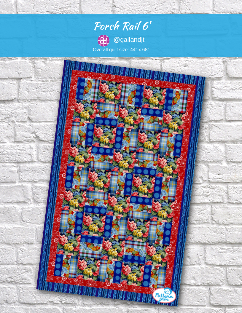 porch rail 6' - custom quilt designed by &#64;gailandjt using PatternJam quilt design software