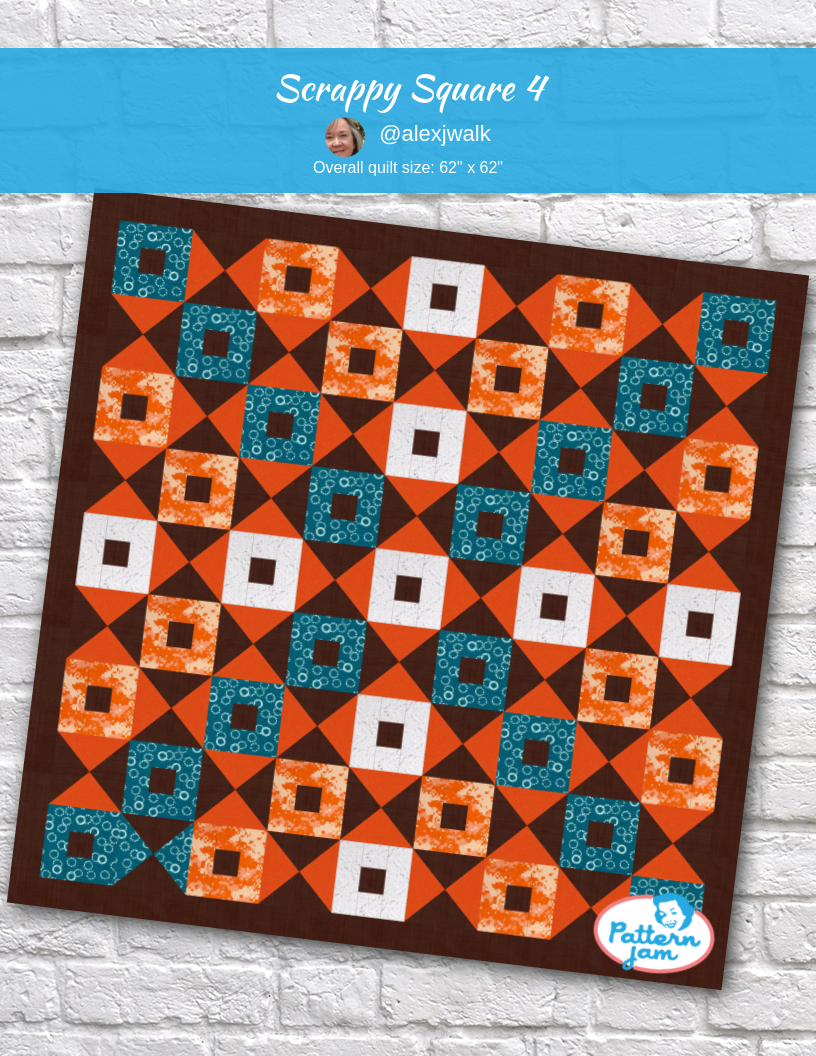 Scrappy square 4 - custom quilt designed by &#64;alexjwalk using PatternJam quilt design software