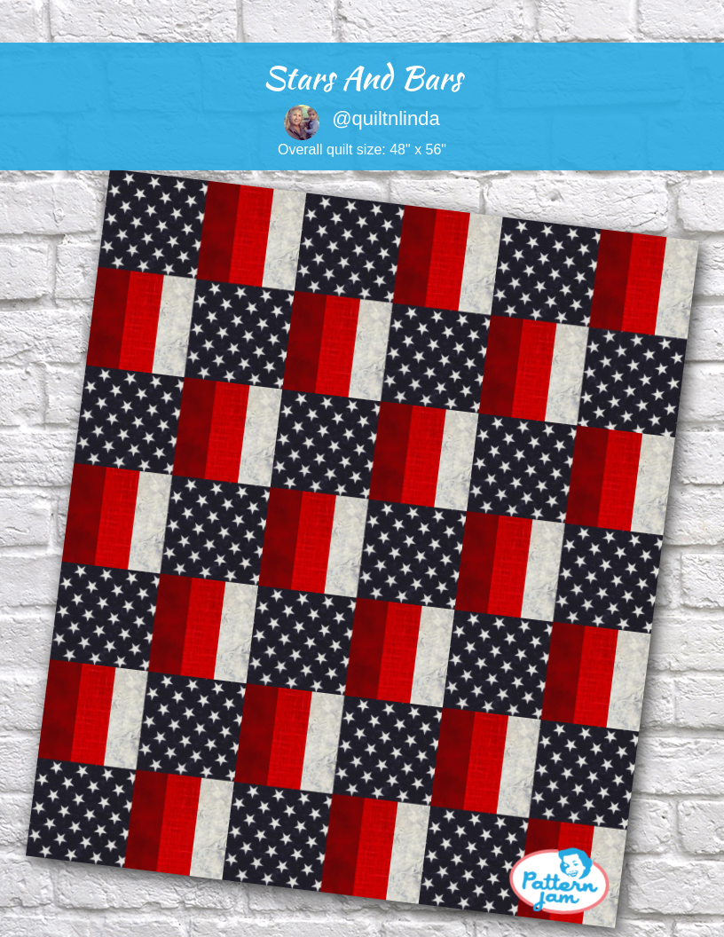 stars and bars - custom quilt designed by &#64;quiltnlinda using PatternJam quilt design software
