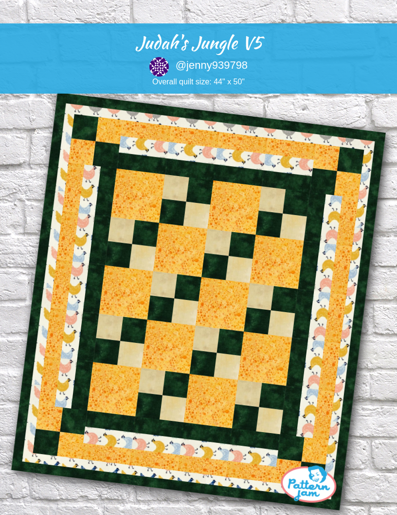 Judah's Jungle v5 - custom quilt designed by &#64;jenny939798 using PatternJam quilt design software