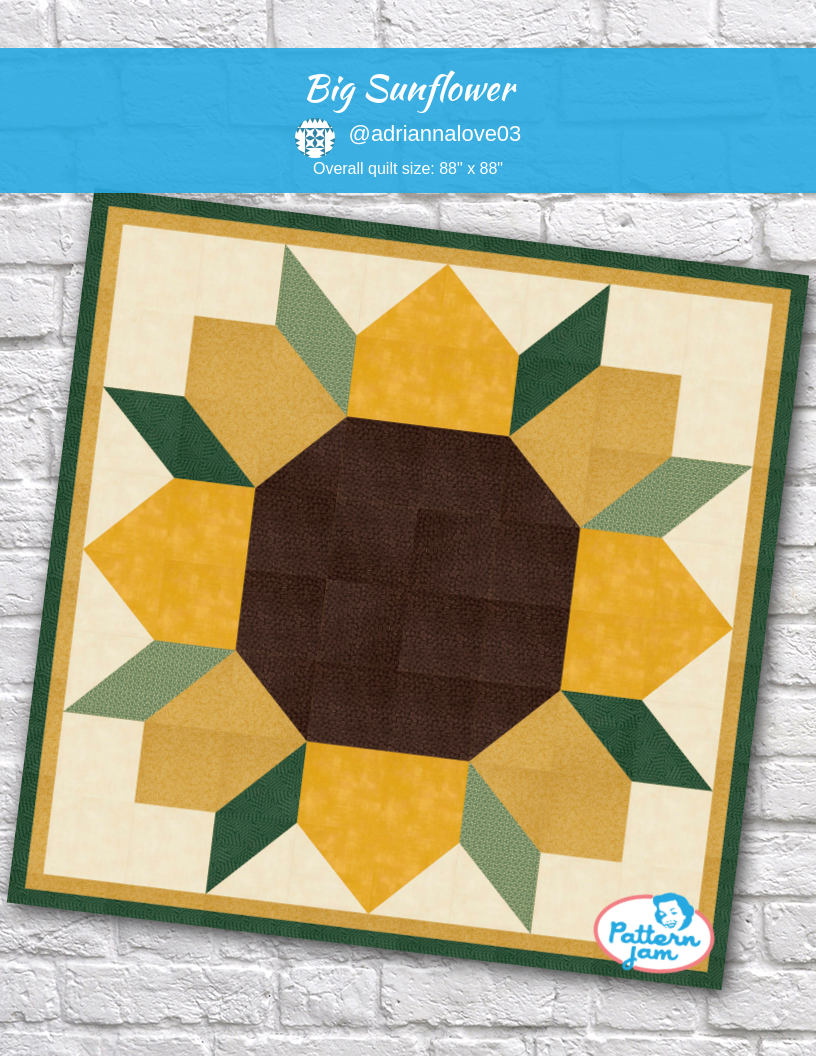 big sunflower - custom quilt designed by &#64;adriannalove03 using PatternJam quilt design software