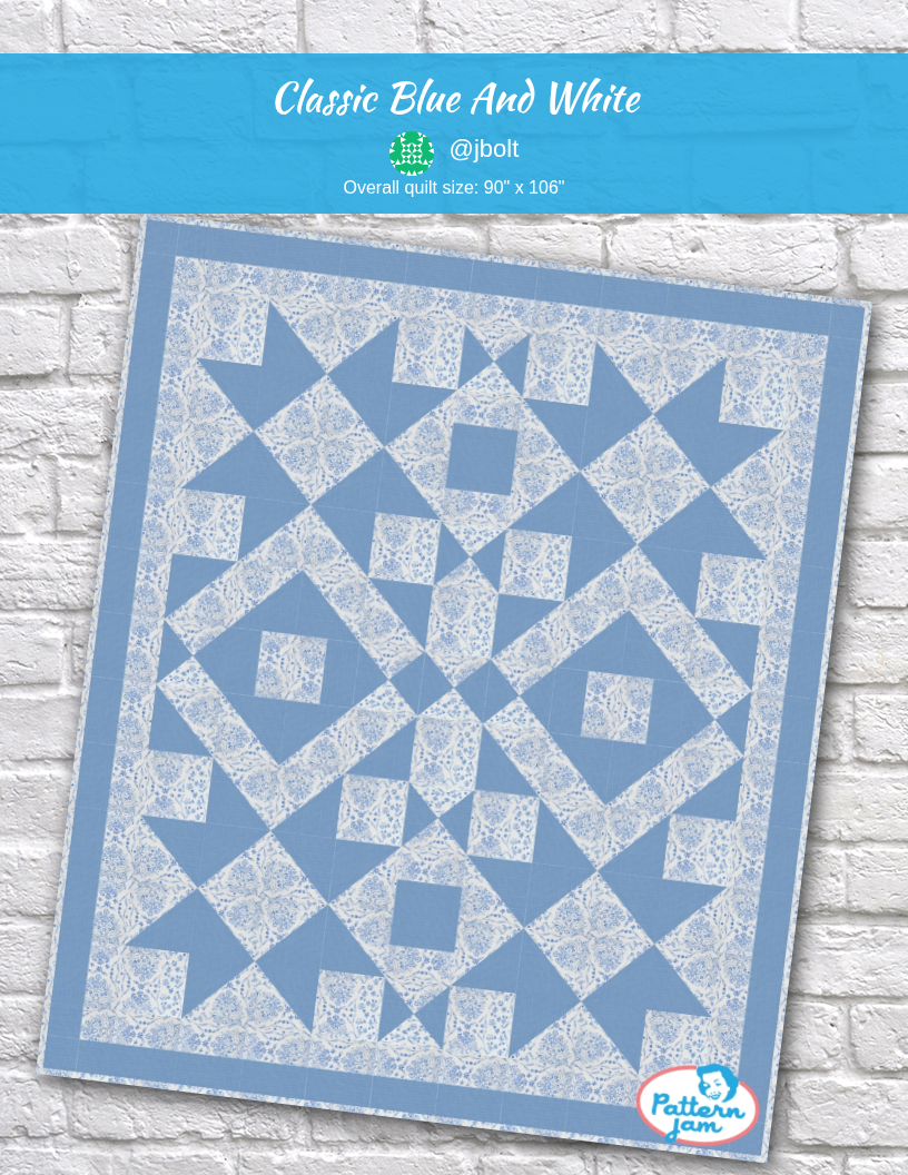 Classic Blue and White - custom quilt designed by @jbolt using PatternJam quilt design software