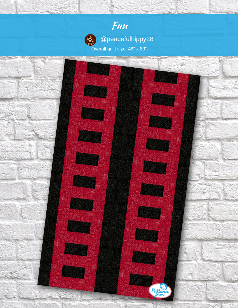 Fun - custom quilt designed by &#64;peacefulhippy28 using PatternJam quilt design software