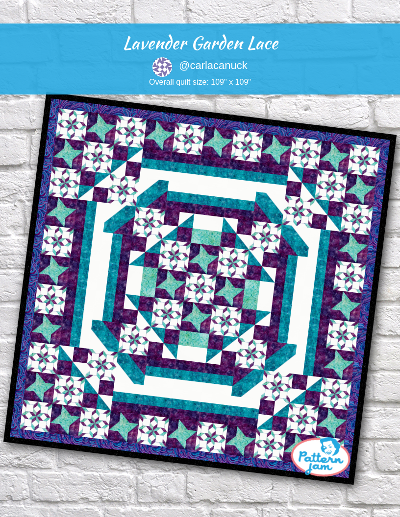 Lavender Garden Lace - custom quilt designed by &#64;carlacanuck using PatternJam quilt design software