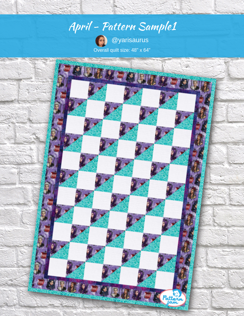 April - Pattern Sample1 - custom quilt designed by &#64;yarisaurus using PatternJam quilt design software